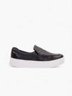 Slip On Couro Plataforma - Preto
