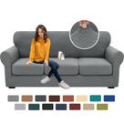Slipcover XINEAGE 2024, 4 peças para sofá com 3 almofadas (cinza claro)