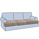 Slipcovers H.VERSAILTEX Stretch, 3 peças, almofada em T, sofá cinza