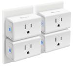 Smart Plug Kasa Smart Mini 15A WiFi 2.4G, pacote com 4 unidades, branco