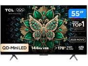 Smart TV 55" TCL 4K UHD MiniLED 55C6K 120Hz Google TV AiPQ Google Assistente 4 HDMI 2 USB Smart TV 55" TCL 4K UHD MiniLED 55C6K 120Hz Google TV AiPQ Google Assistente 4 HDMI 2 USB