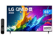 Smart TV 65" 4K QNED LG 65QNED80TSA WebOS 24 Processador α5 Ger7 Wi-Fi Bluetooth com Alexa e Chromecast 3 HDMI 2 USB