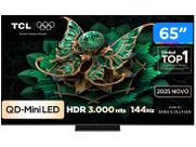 Smart TV 65" TCL 4K UHD MiniLED 65C7K 144Hz Google TV AiPQ Pro Google Assistente 4 HDMI