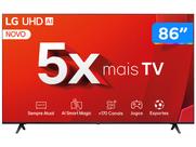 Smart TV 86" 4K LG Ultra HD 86UT8050 com Processador a5 Ger7 AI, Alexa/Chromecast integrado, Otimizador de Jogos, webOS 24 e Controle Smart Magic