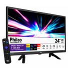 Smart TV Philco 24 Polegadas HD LED Roku WiFi Dolby Áudio HDMI USB Espelhamento Alexa Bivolt