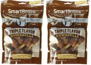 SmartBones Mordedores Triplo Sabor Halteres para Cães Pacote com 20