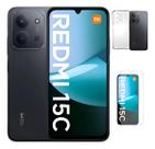 Smartphone 15C Global 128GB 4GB RAM Dual SIM Tela 6,9” Câmera 50MP 8MP Midnight Black