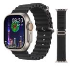 Smartwatch Digital Relógio Inteligente Hw9 Ultra 9 Max Preto Gps Nfc Tela Hd Amoled com Pulseira Extra