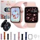 Smartwatch Feminino Masculino W10 Mini 8 Pulseiras Fone Sem Fio