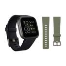 Smartwatch Fitbit Versa 2 Carbon Black com Pulseiras Bônus Smartwatch Fitbit Versa 2 Carbon Black com Pulseiras Bônus