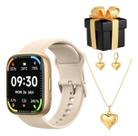 Smartwatch Fitness Feminino Compatível Com Strava Alexa Gps Dourado Bege Smartwatch Fitness Feminino Compatível Com Strava Alexa Gps Dourado Bege