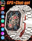 Smartwatch SACOSDING Relógio inteligente militar para homem e mulher com GPS/AI GPT lanterna LED Altitud/Barômetro/Brújula, tela AMOLED de 2.01" pulgadas seguimiento de fitness impermeável IP68 con frequência cardíaca/sonho/oxigênio no sangue, relógios para Android/iPhone