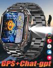 Smartwatch SACOSDING Relógios militares inteligentes para homem e mulher com GPS/AI GPT lanterna LED Altitude/Barômetro/Brújula, tela grande AMOLED de 2,01" polegadas, lanterna/ mais de 100+ modos esportivos/monitor de sonho, relógio de acompanhamento de fitness para Android iOS