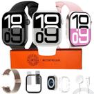 Smartwatch W10 Mini Relogio Pulso Fino Original Com 2 Pulseiras Pelicula Case Android iOS Bluetooth