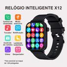 Smartwatch X12 Tela 183 Chamadas MUsica e Fitness Preto