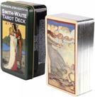 Smith Waite Tarot Deck Borderless Edition Em Lata Com Bordas Prateadas Tarô Rider Waite Baralho de Cartas de Oráculo