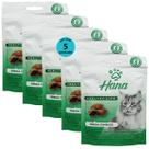Snack hana healthy life ômega complex para gatos adultos 60g kit com 5
