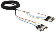 Snake Cable Monoprice de 4 canais XLR macho para XLR fêmea de 15 pés