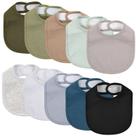 Snap Bibs Egmao Baby Cotton, pacote com 10 unidades para bebês, meninos e meninas