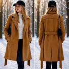 Sobretudo Feminino Casaco Lã Batida Inverno Europeu Parka Longa Quentinha Luxo Premium Elegante Frio Sobretudo Feminino Casaco Lã Batida Inverno Europeu Parka Longa Quentinha Luxo Premium Elegante Frio