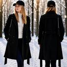 Sobretudo Feminino Casaco Lã Batida Inverno Europeu Parka Longa Quentinha Luxo Premium Elegante Frio Sobretudo Feminino Casaco Lã Batida Inverno Europeu Parka Longa Quentinha Luxo Premium Elegante Frio