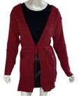 Sobretudo Feminino Kimono Cardigan Tricot Com Bolso E Capuz