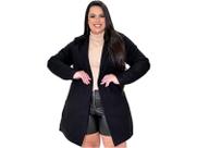 Sobretudo Plus Size Lã Batida Feminino Casaco Parka G1 G2