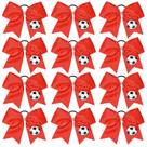Soccer Cheer Bows Aileam de 8 polegadas para meninas, 12 peças vermelhas Soccer Cheer Bows Aileam de 8 polegadas para meninas, 12 peças vermelhas