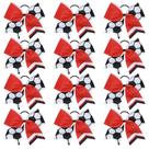 Soccer Cheer Bows Aileam de 8 polegadas para meninas, 12 unidades branco e vermelho