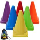 Soccer Cones Qtheaes 7 para treinamento, pacote com 36 para crianças, 6 cores