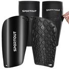 Soccer Shin Guards Sportout, proteção abrangente, preta