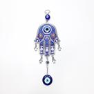 SODO Enfeite Pêndulo Mão De Fatima Olho Grego Azul De Metal