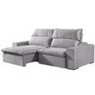 Sof Retrtil e Reclinvel com Molas 4 Lugares 2,50cm Hanover Cinza