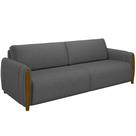 Sofá 02 Lugares Para Sala De Estar Pés Em Madeira 168 cm Flora M03 Linho Chumbo - Lyam Decor