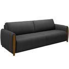 Sofá 02 Lugares Para Sala De Estar Pés Em Madeira 168 cm Flora M03 material sintético Preto - Lyam Decor