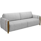 Sofá 02 Lugares Para Sala De Estar Pés Em Madeira 168 cm Flora M03 Veludo Cinza - Lyam Decor