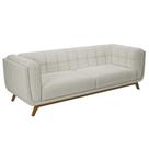 Sofá 02 Lugares Para Sala De Estar Pés Em Madeira 180cm Florian M03 Bouclê Bege Claro - Lyam Decor