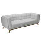 Sofá 02 Lugares Para Sala De Estar Pés Em Madeira 180cm Florian M03 Linho Cinza - Lyam Decor