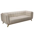 Sofá 02 Lugares Para Sala De Estar Pés Em Madeira 180cm Florian M03 Linho Cru- Lyam Decor