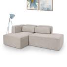 Sofá 03 Lugares Com Molas Ensacadas Versatile Tecido Bouclé Bege 2,10M
