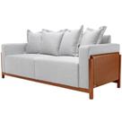 Sofá 03 Lugares Para Sala De Estar 178 cm Khali B04 Linho Cinza material sintético Whisky - Lyam