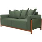 Sofá 03 Lugares Para Sala De Estar 198 cm Khali B04 Linho Verde material sintético Verde - Lyam
