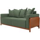 Sofá 03 Lugares Para Sala De Estar 198 cm Khali B04 Linho Verde material sintético Whisky - Lyam