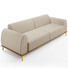 Sofá 03 Lugares Para Sala de Estar Kiev 210 cm D02 Linho Bege C-107 - Lyam Decor