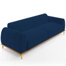 Sofá 03 Lugares Para Sala de Estar Kiev 210 cm D02 Veludo Azul Marinho D-304 - Lyam Decor