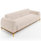 Sofá 03 Lugares Para Sala de Estar Kiev 210 cm D02 Veludo Bege D-309 - Lyam Decor