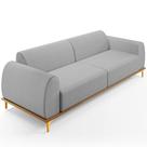 Sofá 03 Lugares Para Sala de Estar Kiev 230 cm D02 Linho Cinza D-315 - Lyam Decor