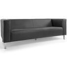Sofá 03 Lugares Para Sala Decorativa Kubo 210 cm Corano Cinza - Nexta Casa