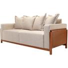 Sofá 04 Lugares 238cm Khali B04 Linho Bege material sintético Whisky - Lyam