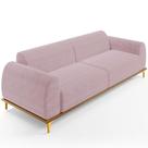 Sofá 04 Lugares Kiev 260 Cm Veludo Rosê C-305